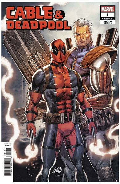 Original Cover Art for ''Cable & Deadpool'' by Creator Rob Liefeld -- 2018 Annual #1 Variant Edition Measures 11'' x 17''
